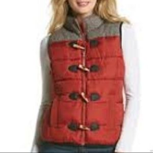 Ruff Hewn Puffer Vest Zipper Front Detail Buttons Pockets Fall Sz Petite Large